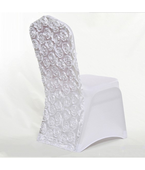 Rózsamintás spandex székszoknya - Fehér színű